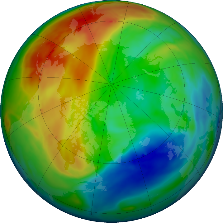 Arctic ozone map for 20 December 2023